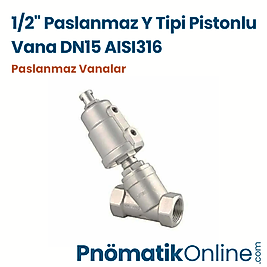 1/2" Paslanmaz Pnömatik Pistonlu Vana DN15