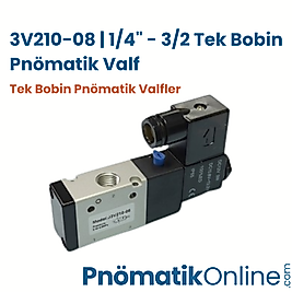 3V210-08 1/4" 3-2 Tek Bobin Pnömatik Valf (N.K)