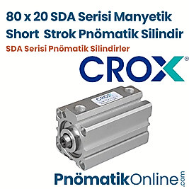Crox SDA 80x20 Manyetik Short Strok Pnömatik Silindir