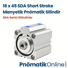 16x45 SDA Manyetik Short Strok Pnömatik Silindir