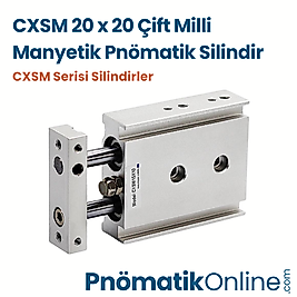 CXSM 20x20 Çift Milli Pnömatik Silindir