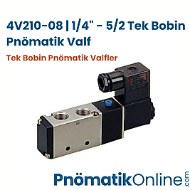 4V210-08 | 1/4" - 5/2 Tek Bobin Pnömatik Valf