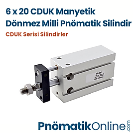 CDUK 6x20 Manyetik Dönmez Milli Pnömatik Silindir