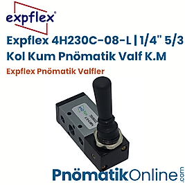 Expflex 4H230C-08-L | 1/4" 5/3 Kol Kum Pnömatik Valf K.M (Kalmalı)