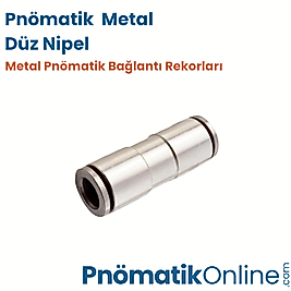 Pnömatik Metal Düz Nipel