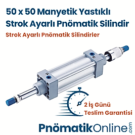 50x50 Strok Ayarlı Pnömatik Silindir