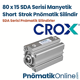 Crox SDA 80x15 Manyetik Short Strok Pnömatik Silindir