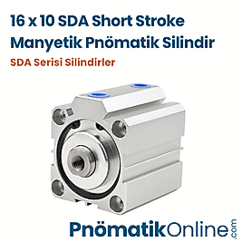 16x10 SDA Manyetik Short Strok Pnömatik Silindir