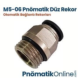 M5-06 mm Pnömatik Düz Rekor