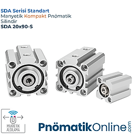 SDA 20x90-S Manyetik Kompakt Pnömatik Silindir