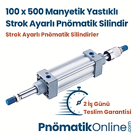 100x500 Strok Ayarlı Pnömatik Silindir