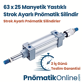 63x25 Strok Ayarlı Pnömatik Silindir