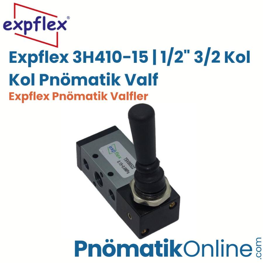 Expflex 3H410-15 | 1/2" 3/2 Kol Kol Pnömatik Valf