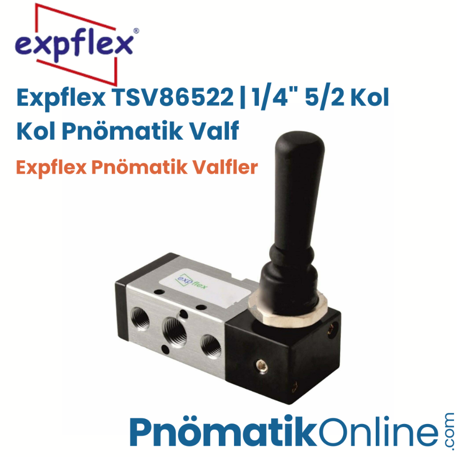 Expflex TSV86522 | 1/4" 5/2 Kol Kol Pnömatik Valf