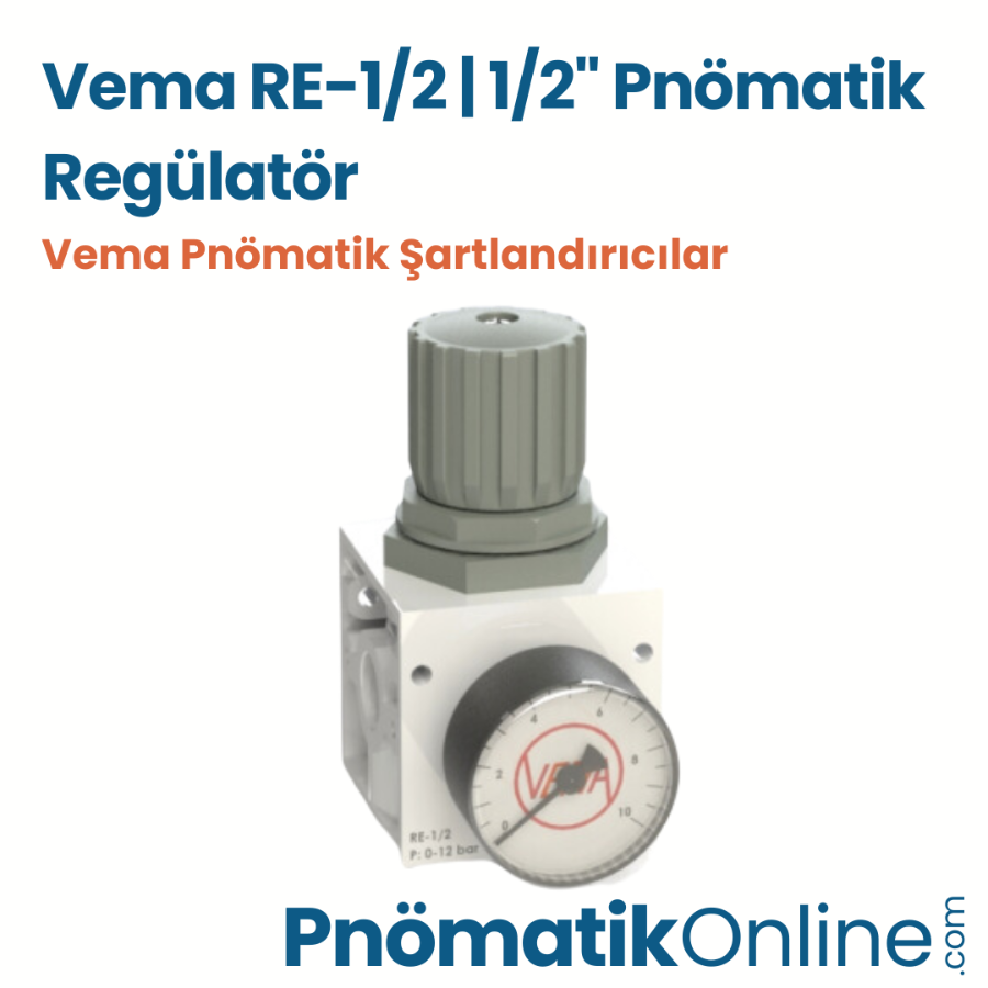 Vema RE-1/2 | 1/2" Pnömatik Regülatör