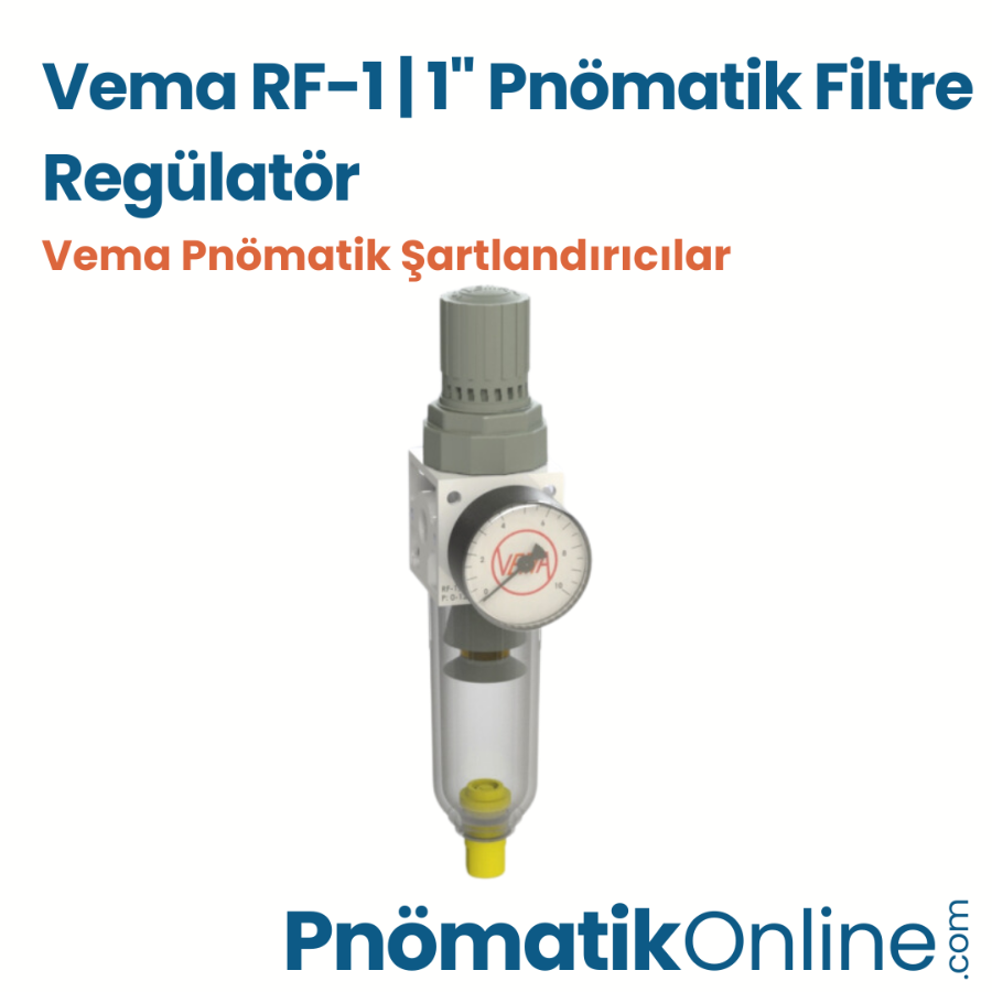 Vema RF-1 | 1" Pnömatik Filtre Regülatör