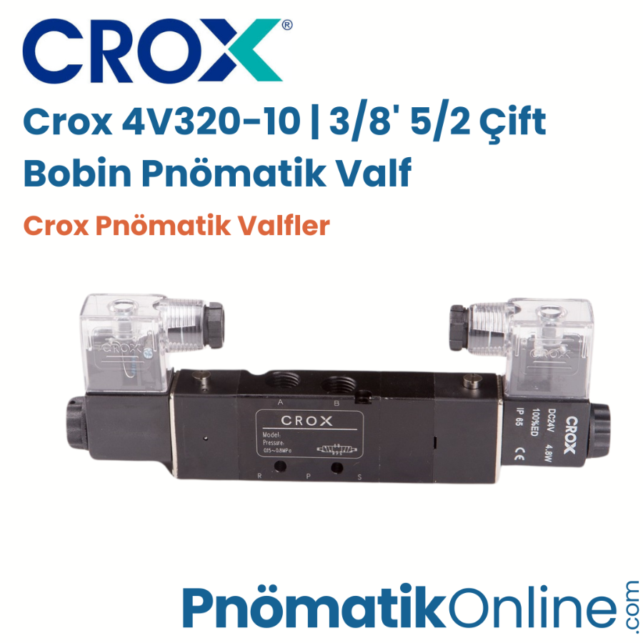 Crox 4V320-10 | 3/8' 5/2 Çift Bobin Pnömatik Valf