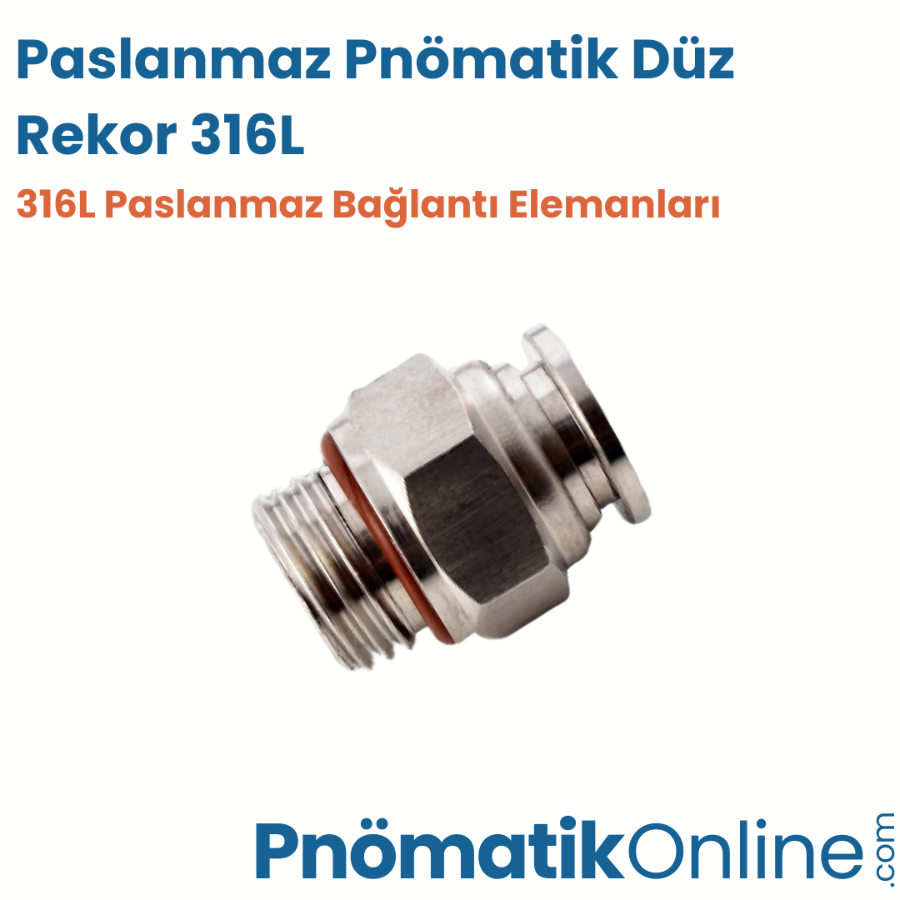 Paslanmaz Pnömatik Düz Rekor 316L